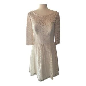 WTOO WEDDING APPAREL-CREAM LACE DRESS-SIZE 10